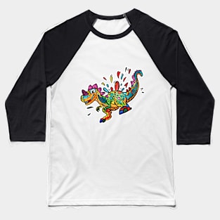 Dinosaur Rainbow Baseball T-Shirt